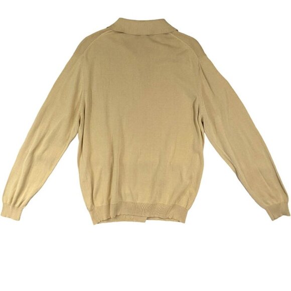 Jos A Bank Signature Collection 100% Silk Pullover‎ Mens L Gold Preppy Academia - Picture 4 of 10
